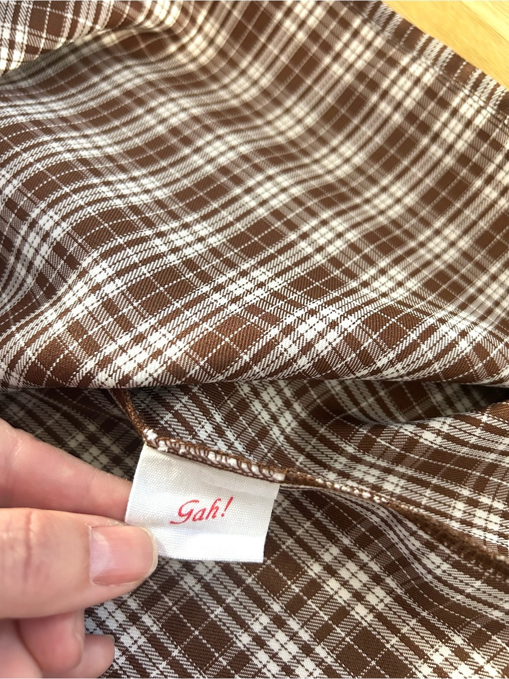 LISA SAYS GAH maxine long sleeve plaid midi dress brown fall size XL - Picture 9 of 12